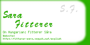 sara fitterer business card